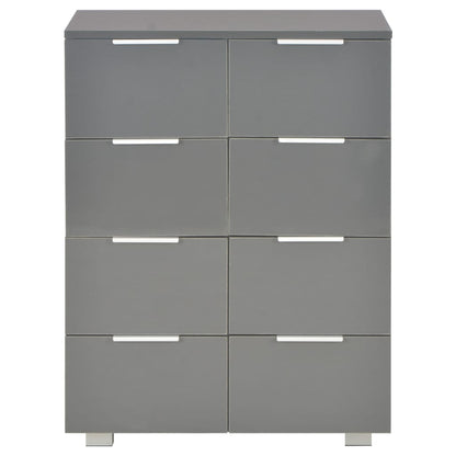 vidaXL Sideboard High Gloss Grey 60x35x80 cm Engineered Wood