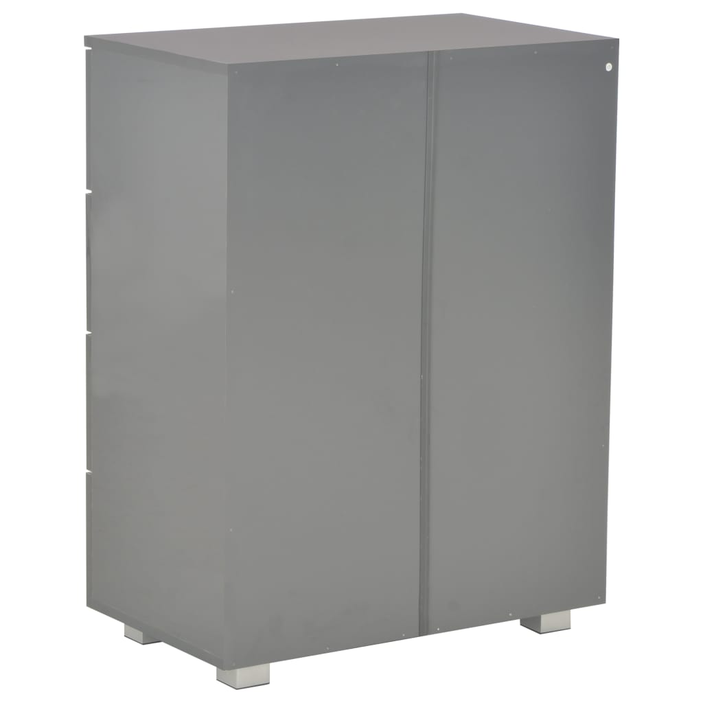 vidaXL Sideboard High Gloss Grey 60x35x80 cm Engineered Wood