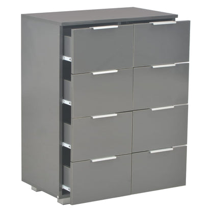 vidaXL Sideboard High Gloss Grey 60x35x80 cm Engineered Wood