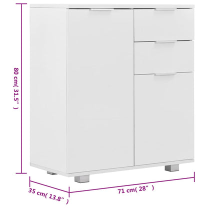 vidaXL Sideboard High Gloss White 71x35x80 cm Engineered Wood
