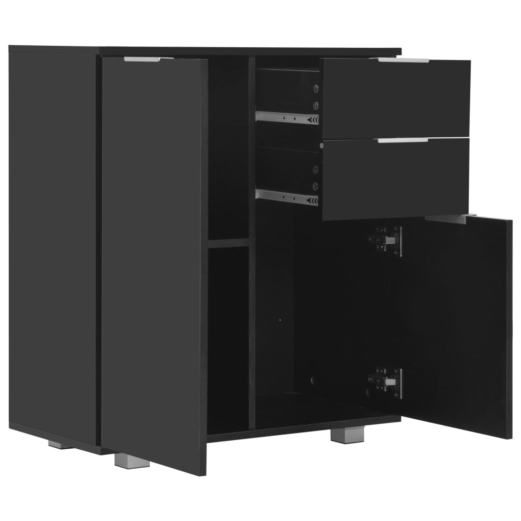 vidaXL Sideboard | Black | Engineered Wood | 71 x 35 x 80 cm | Sideboard