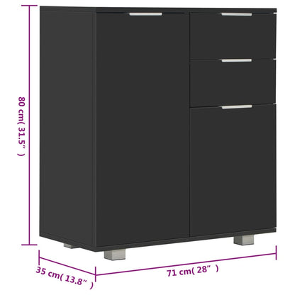 vidaXL Sideboard | Black | Engineered Wood | 71 x 35 x 80 cm | Sideboard