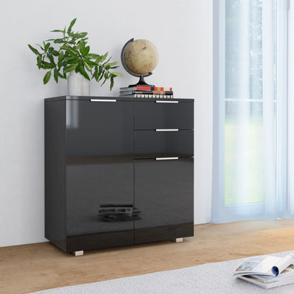 vidaXL Sideboard | Black | Engineered Wood | 71 x 35 x 80 cm | Sideboard