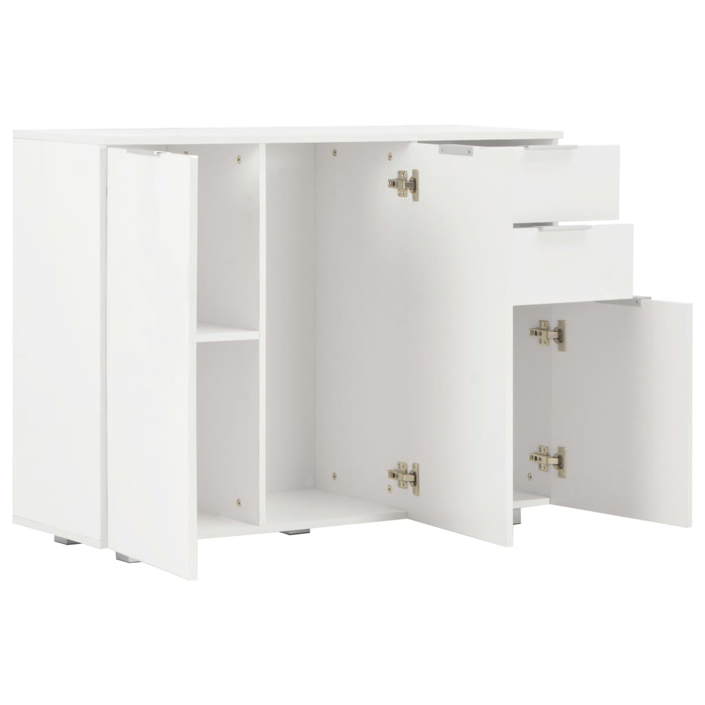 vidaXL Sideboard High Gloss White 107x35x80,5 cm