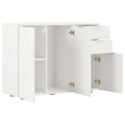 vidaXL Sideboard High Gloss White 107x35x80,5 cm
