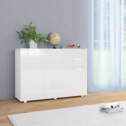 vidaXL Sideboard High Gloss White 107x35x80,5 cm