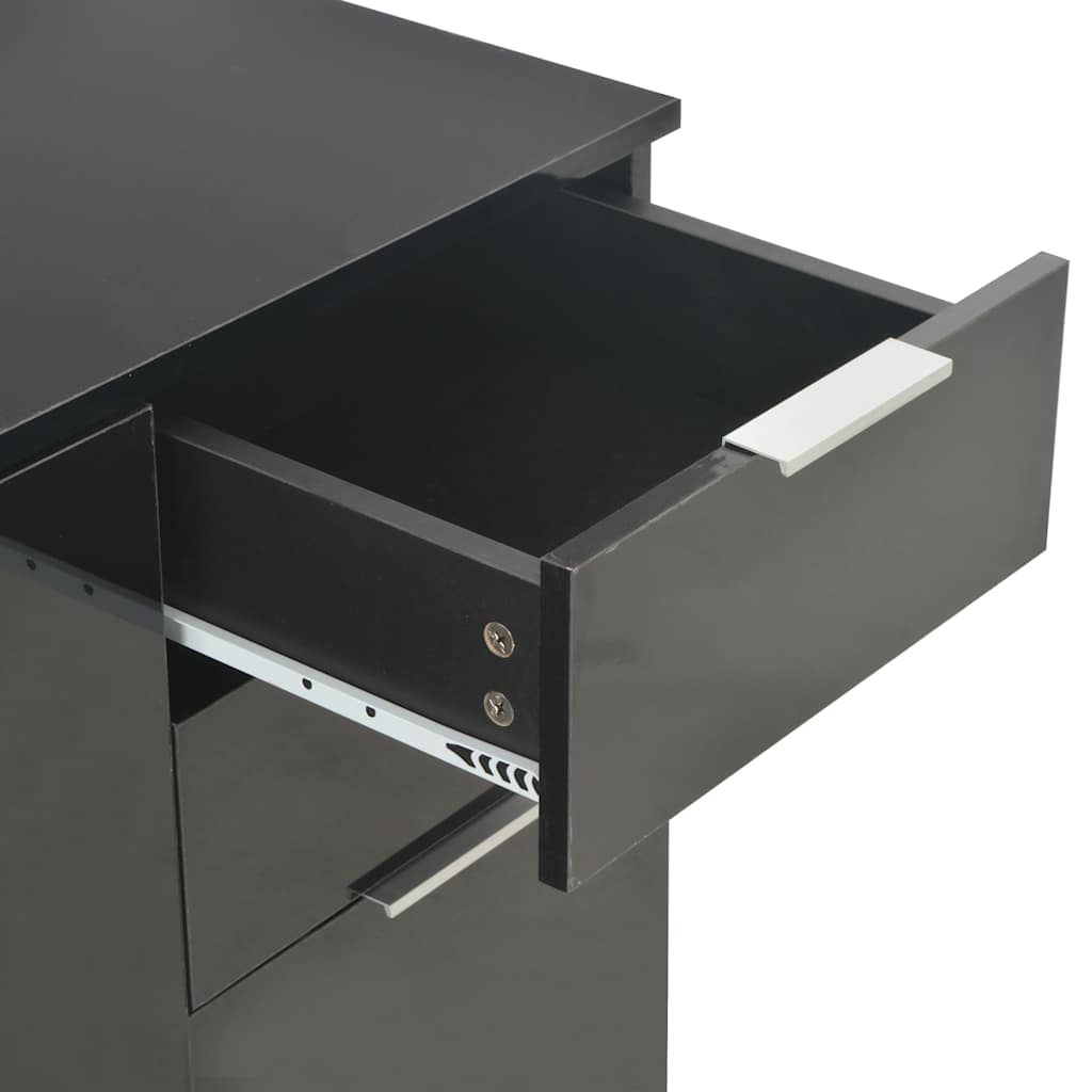 vidaXL Sideboard High Gloss Black 107x35x80,5 cm