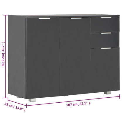 vidaXL Sideboard | Black | Engineered wood | Medium | Sideboard | Rectangular