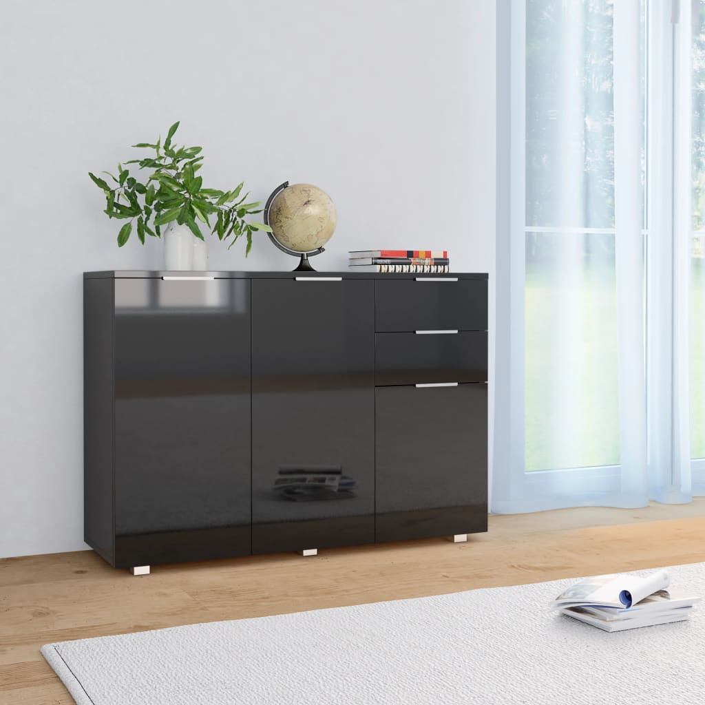 vidaXL Sideboard | Black | Engineered wood | Medium | Sideboard | Rectangular