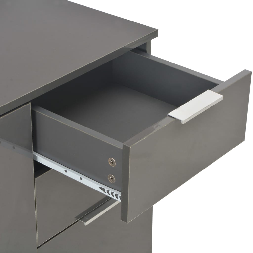 vidaXL Sideboard High Gloss Grey 107x35x80.5 cm