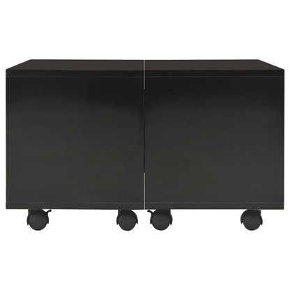 vidaXL Coffee Table High Gloss Black 60x60x35 cm Engineered Wood