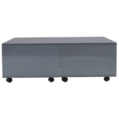 283726 vidaXL Coffee Table High Gloss Grey 100x100x35 cm