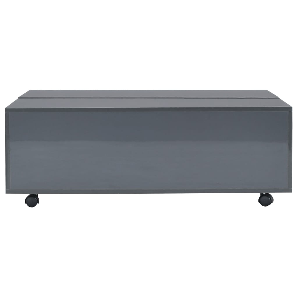 283726 vidaXL Coffee Table High Gloss Grey 100x100x35 cm