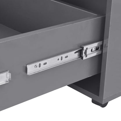 283726 vidaXL Coffee Table High Gloss Grey 100x100x35 cm