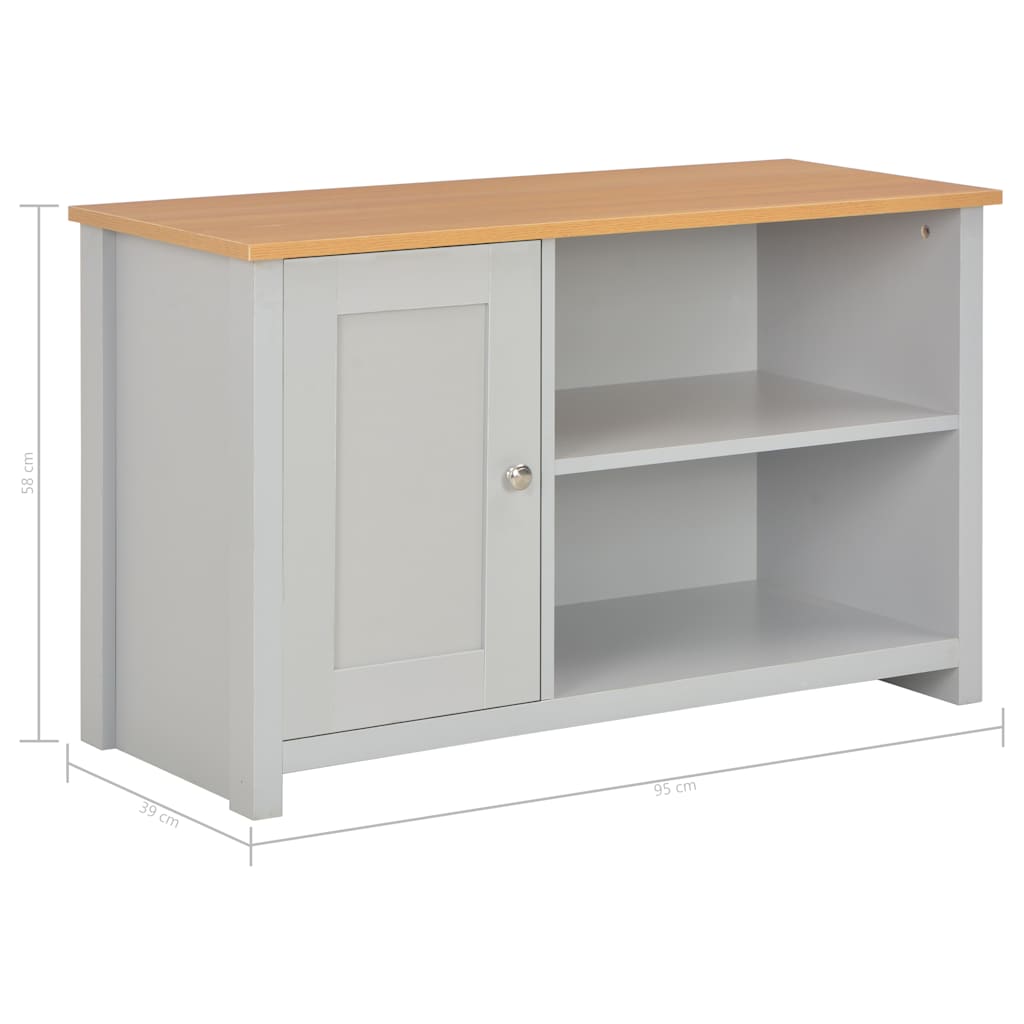 283739 vidaXL TV Cabinet Grey 95x39x58 cm