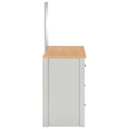 vidaXL Dressing Table with Mirror and Stool Grey 104x45x131 cm
