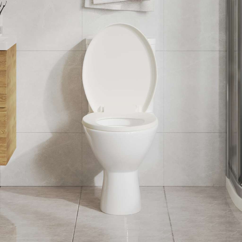 145015 vidaXL Soft-close Toilet Seat with Quick-release Design White