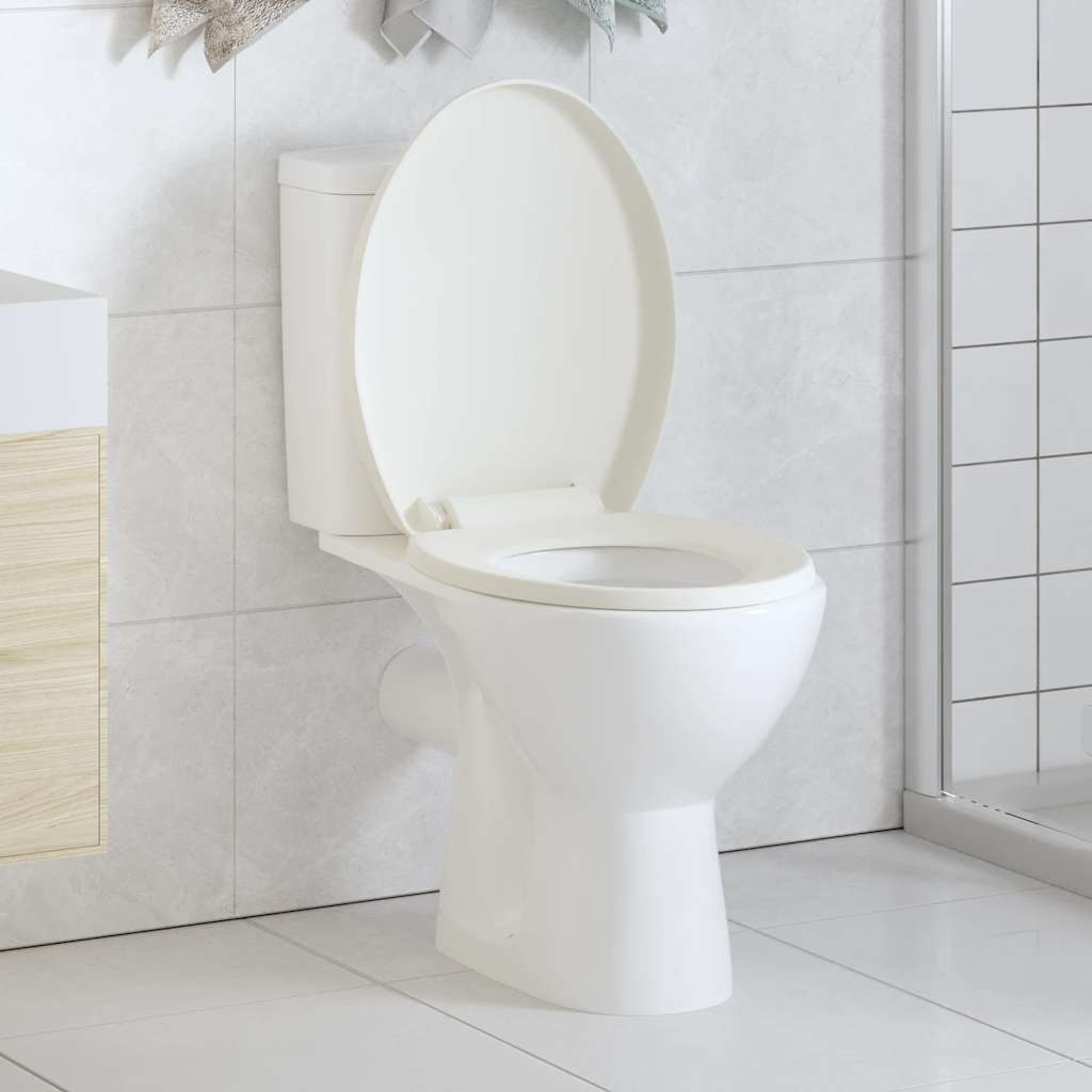 145015 vidaXL Soft-close Toilet Seat with Quick-release Design White