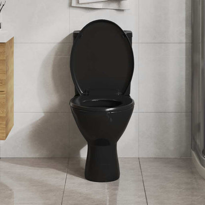 145016 vidaXL Soft-close Toilet Seat with Quick-release Design Black