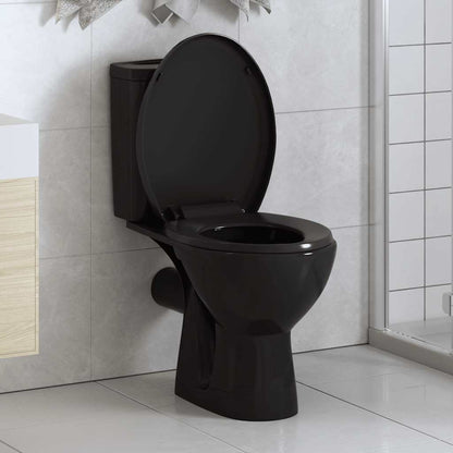 145016 vidaXL Soft-close Toilet Seat with Quick-release Design Black