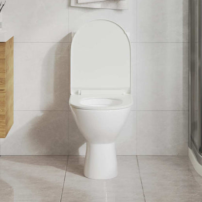 145017 vidaXL Soft-close Toilet Seat with Quick-release Design White