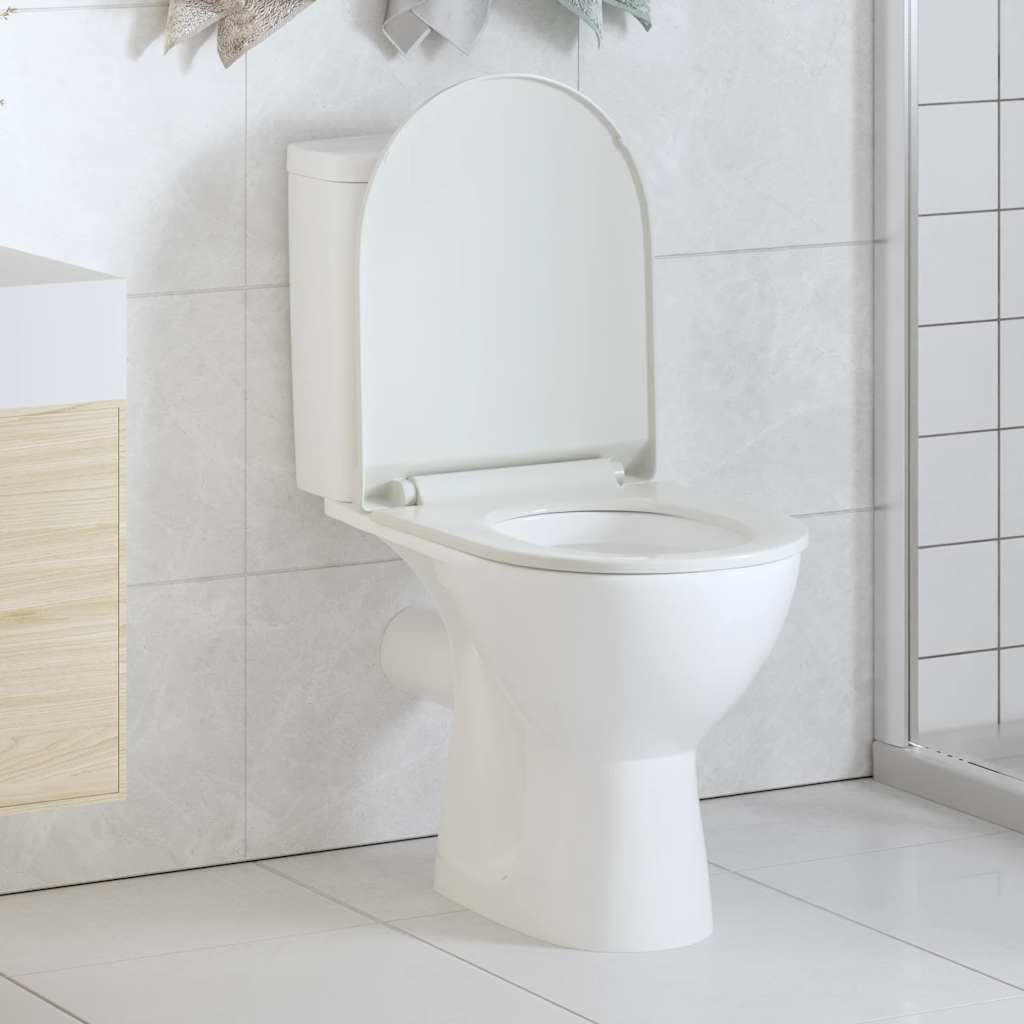 145017 vidaXL Soft-close Toilet Seat with Quick-release Design White