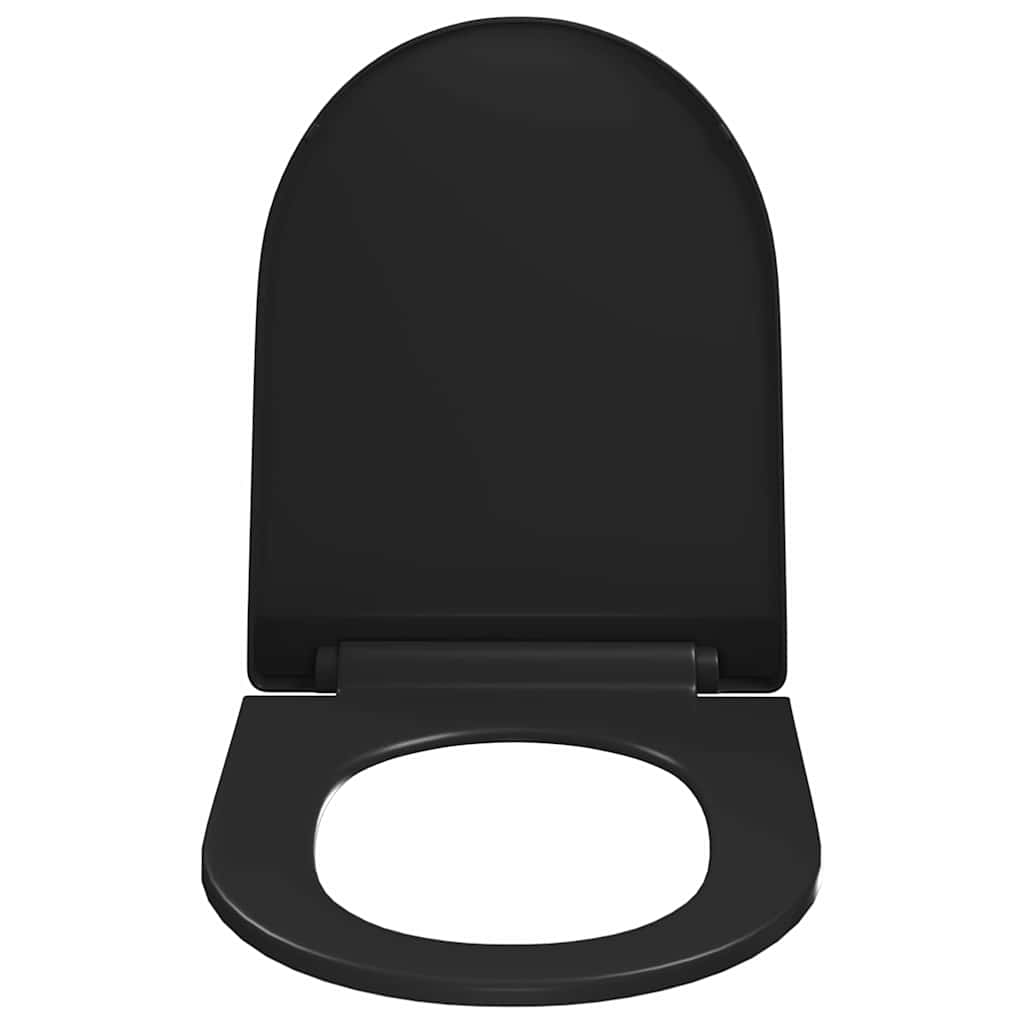 145018 vidaXL Soft-close Toilet Seat with Quick-release Design Black