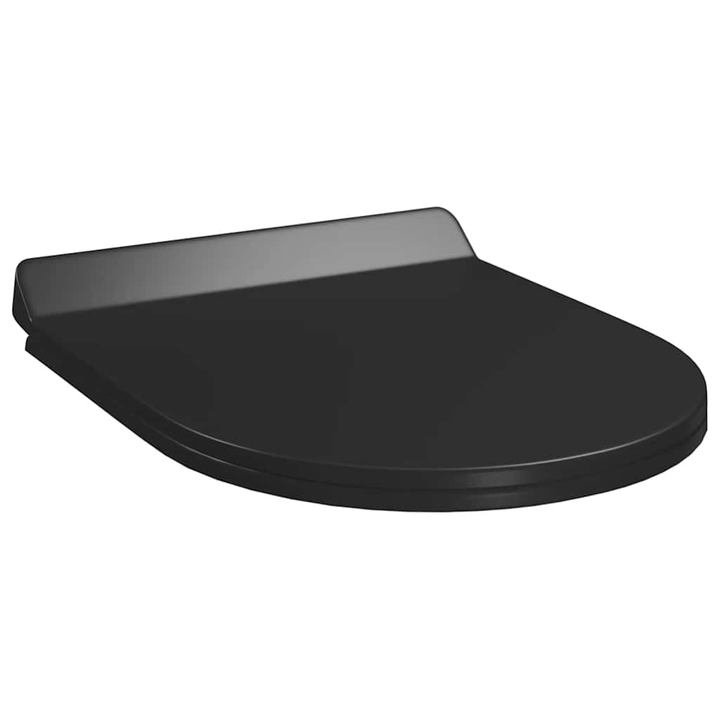 145018 vidaXL Soft-close Toilet Seat with Quick-release Design Black