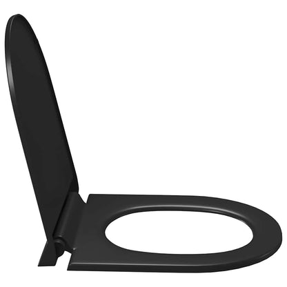 145018 vidaXL Soft-close Toilet Seat with Quick-release Design Black