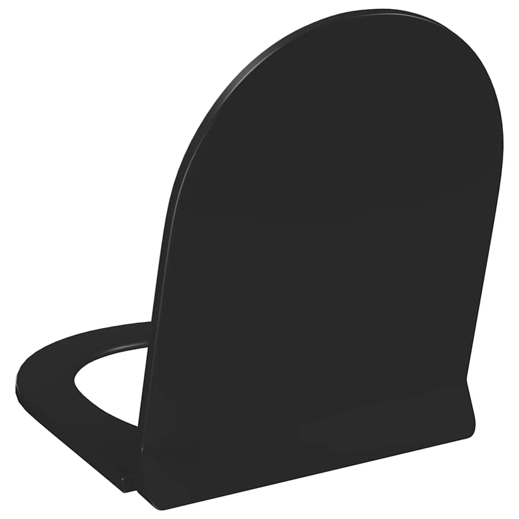 145018 vidaXL Soft-close Toilet Seat with Quick-release Design Black