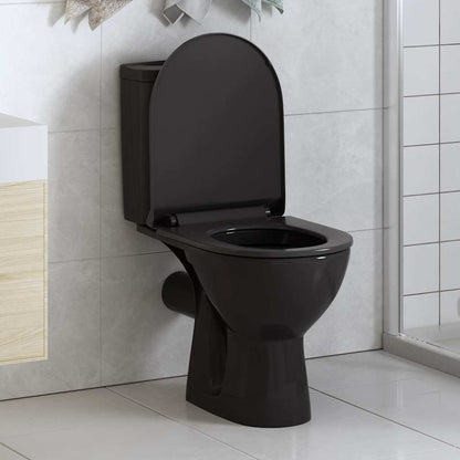 145018 vidaXL Soft-close Toilet Seat with Quick-release Design Black