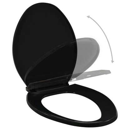 vidaXL Soft-close Toilet Seat with Quick-release Design Black