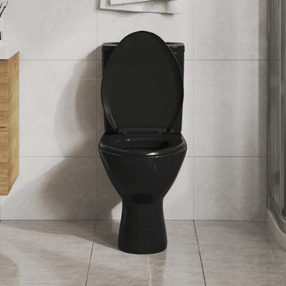 145020 vidaXL Soft-close Toilet Seat with Quick-release Design Black