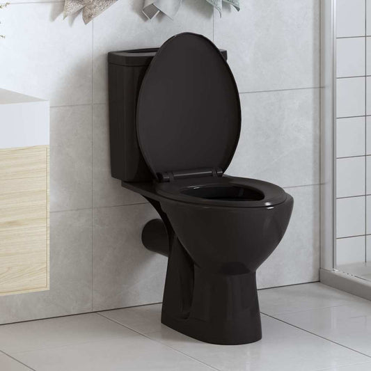 145020 vidaXL Soft-close Toilet Seat with Quick-release Design Black
