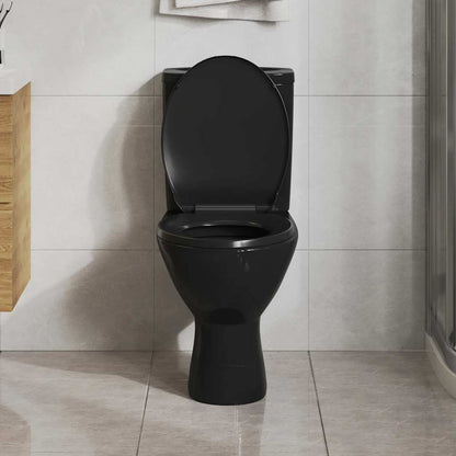 145021 vidaXL Soft-close Toilet Seat with Quick-release Design Black