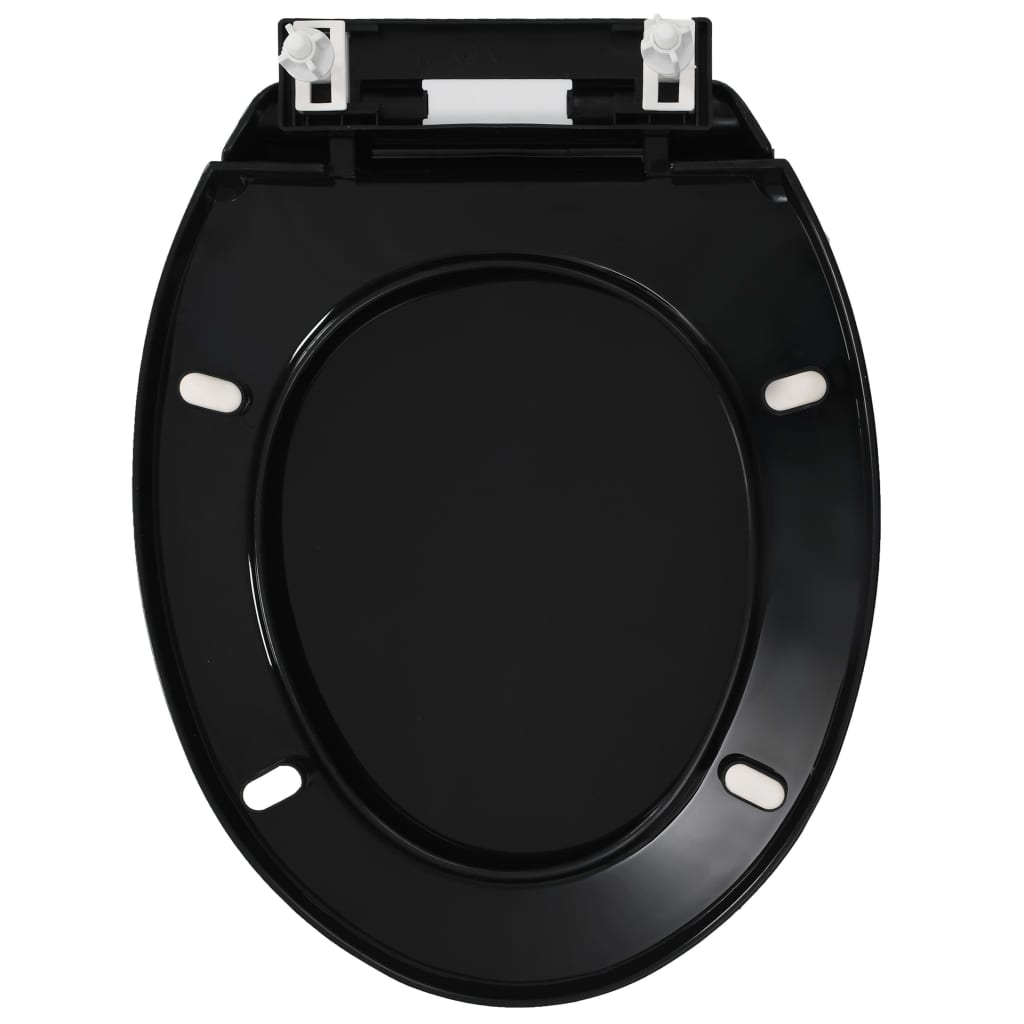 vidaXL Soft-close Toilet Seat with Quick-release Design Black