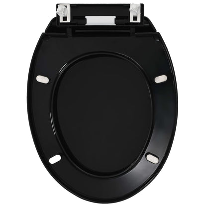 vidaXL Soft-close Toilet Seat with Quick-release Design Black
