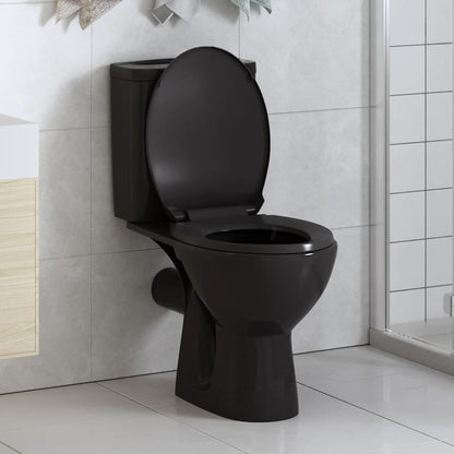 145021 vidaXL Soft-close Toilet Seat with Quick-release Design Black