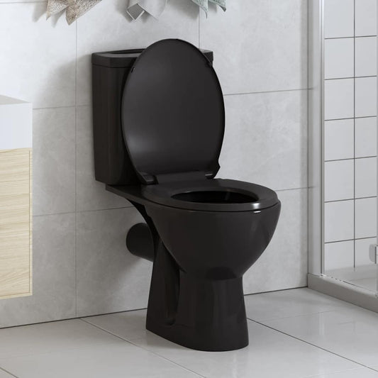 145021 vidaXL Soft-close Toilet Seat with Quick-release Design Black