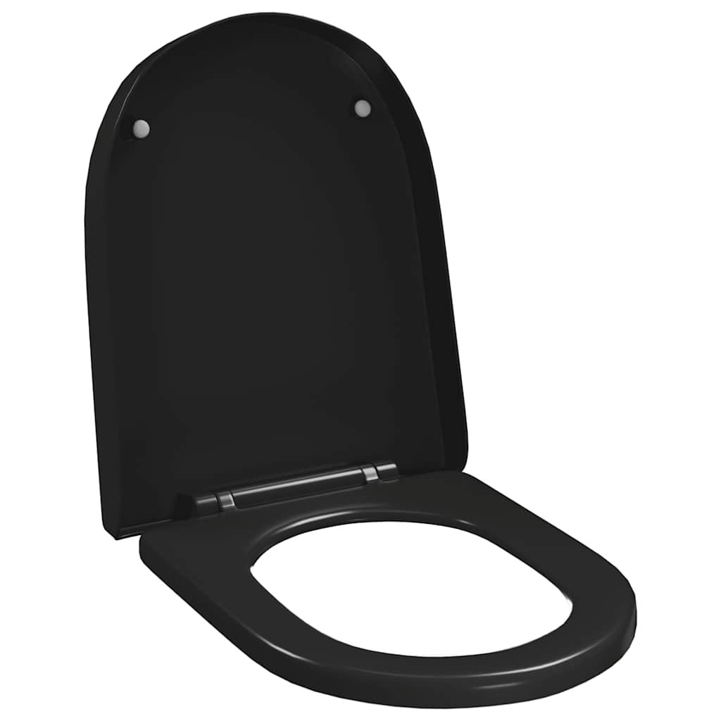 145022 vidaXL Soft-close Toilet Seat with Quick-release Design Black