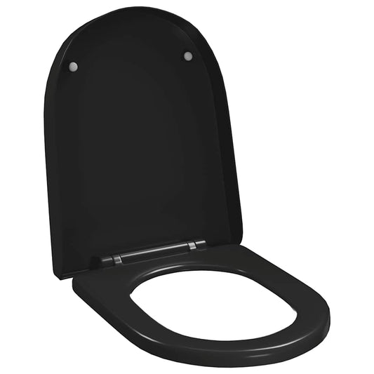 145022 vidaXL Soft-close Toilet Seat with Quick-release Design Black