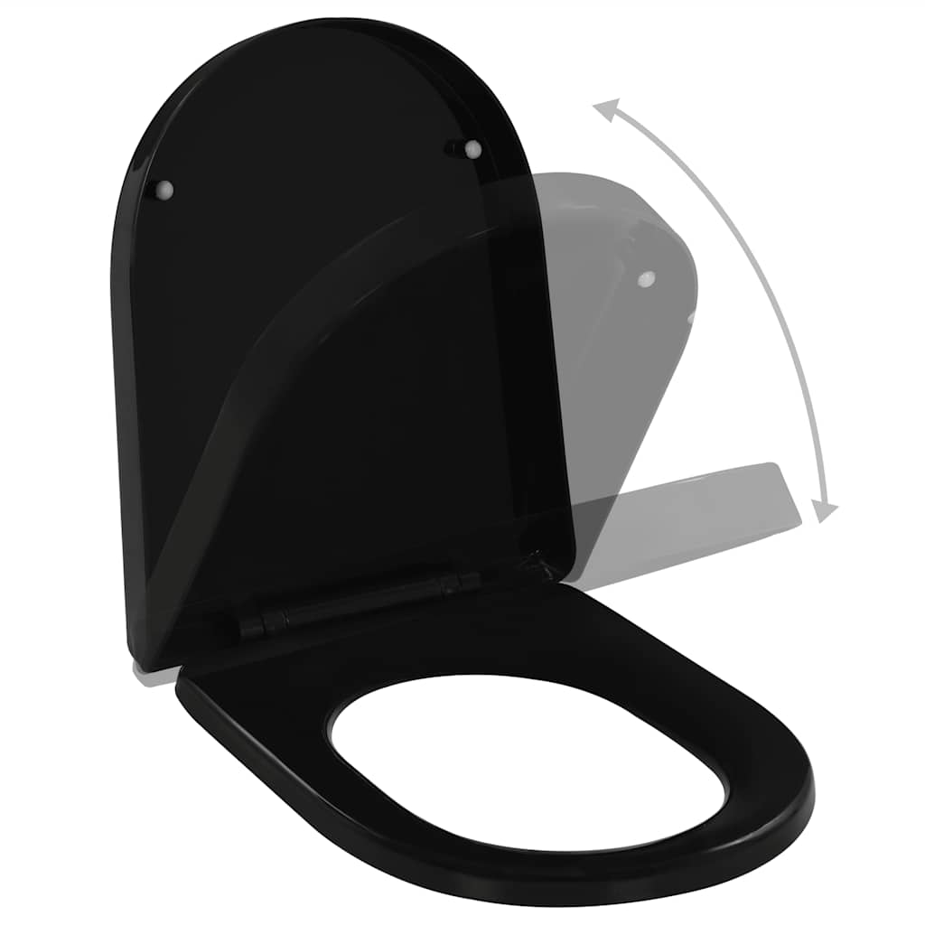vidaXL Soft-close Toilet Seat with Quick-release Design Black