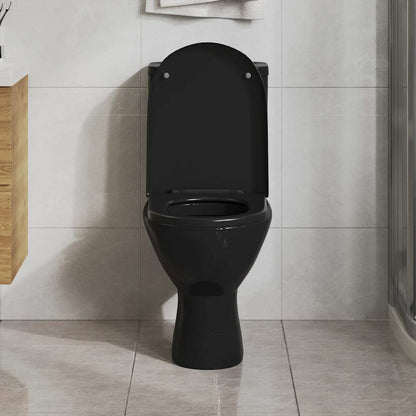 145022 vidaXL Soft-close Toilet Seat with Quick-release Design Black