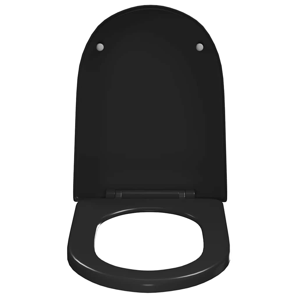 145022 vidaXL Soft-close Toilet Seat with Quick-release Design Black