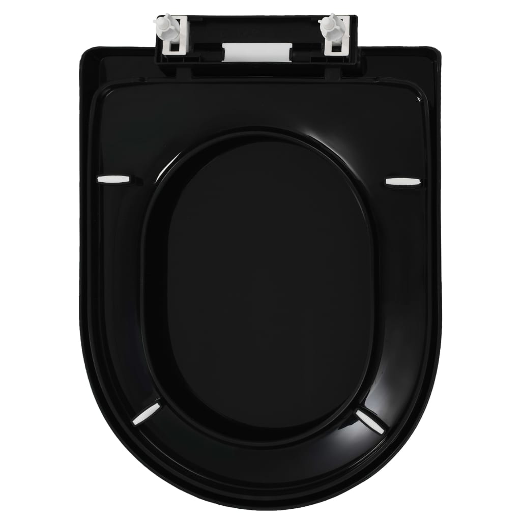 vidaXL Soft-close Toilet Seat with Quick-release Design Black