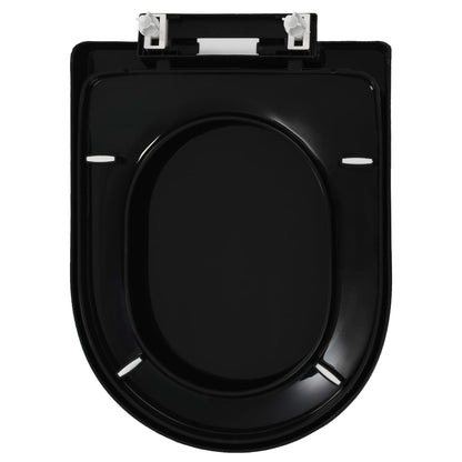 vidaXL Soft-close Toilet Seat with Quick-release Design Black
