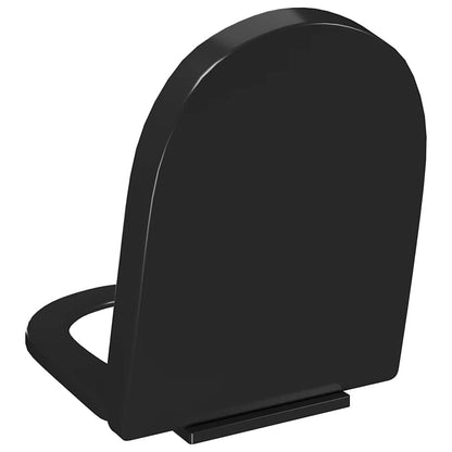145022 vidaXL Soft-close Toilet Seat with Quick-release Design Black