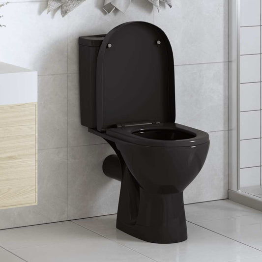 145022 vidaXL Soft-close Toilet Seat with Quick-release Design Black