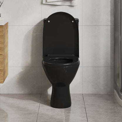 145023 vidaXL Soft-close Toilet Seat with Quick-release Design Black