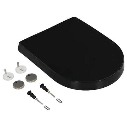 vidaXL Soft-close Toilet Seat with Quick-release Design Black